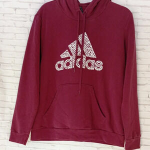 Adidas Sweatshirt Hoodie Mens Size XL Maroon Pullover Hoodie
